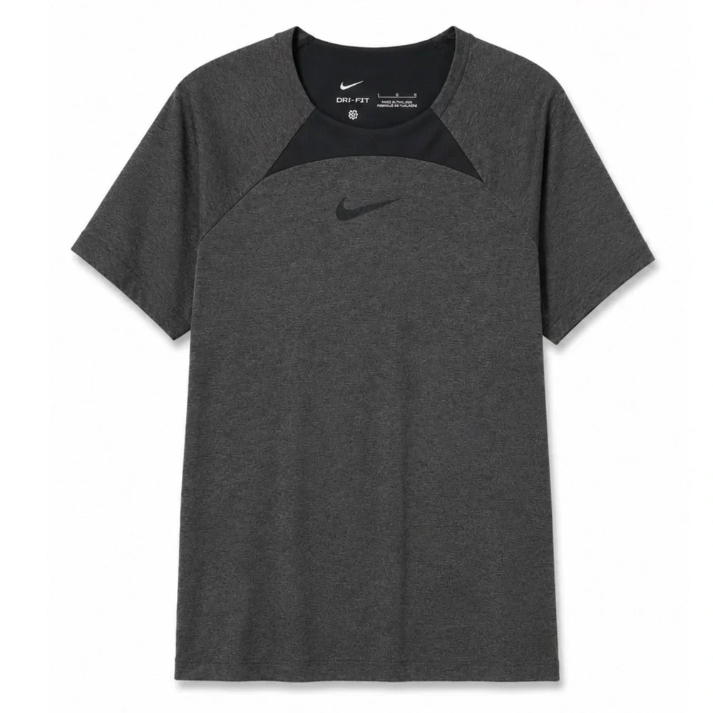Nike Dri-FIT Mens Gray Raglan Performance Training Gym Shirt Large L